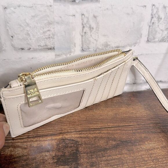Steve Madden Ivory Leather Card Holder Wallet Wristlet - Picture 7 of 8